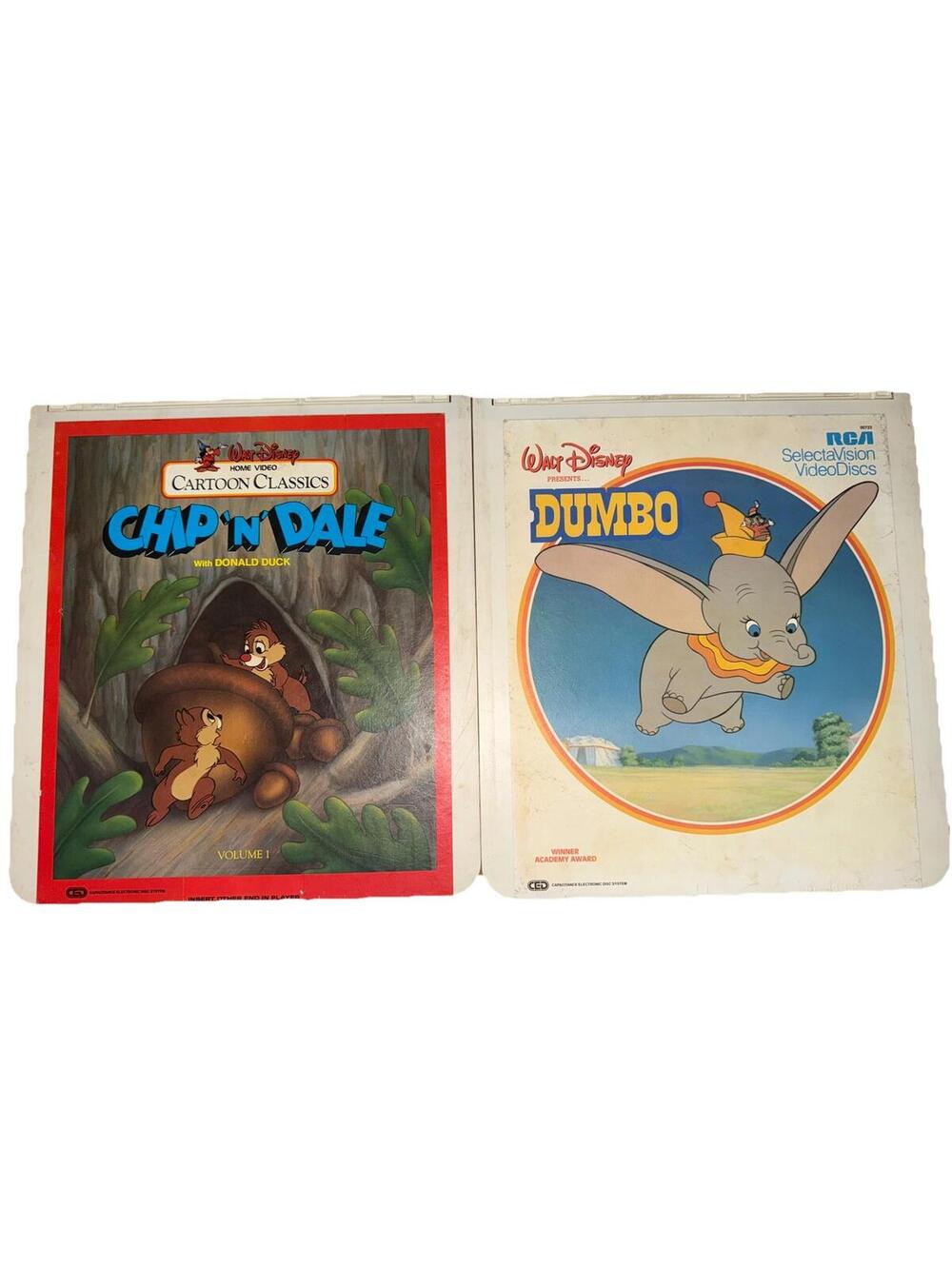 Disney Dumbo & Chip N’ Dale (w/ Donald Duck) VideoDisc SelectaVision 1982 / 1983